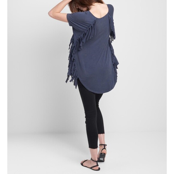 Rain Casual Tassel T Shirt Top Purple Size Small Retro Grunge Punk - Picture 4 of 8